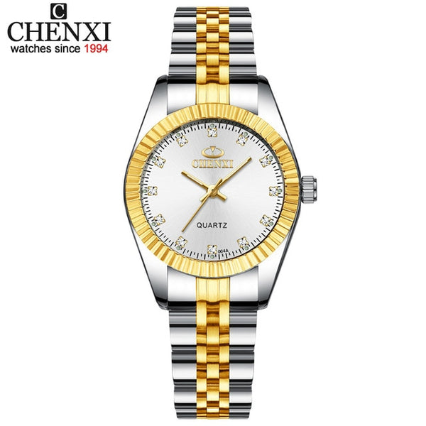 Luxury Stainless Steel Quartz Waterproof Diamond Wrist watch