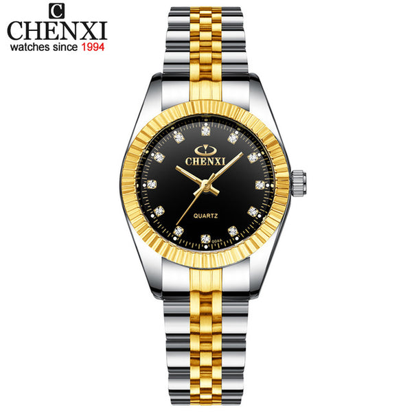 Luxury Stainless Steel Quartz Waterproof Diamond Wrist watch