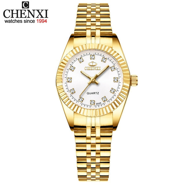 Luxury Stainless Steel Quartz Waterproof Diamond Wrist watch
