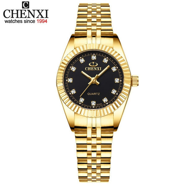 Luxury Stainless Steel Quartz Waterproof Diamond Wrist watch