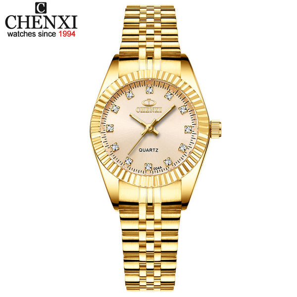 Luxury Stainless Steel Quartz Waterproof Diamond Wrist watch
