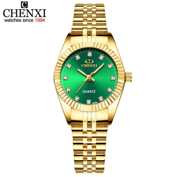 Luxury Stainless Steel Quartz Waterproof Diamond Wrist watch