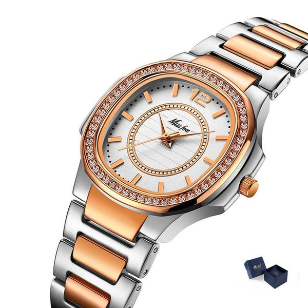 Geneva Designer Luxury Brand Diamond Quartz Gold Wrist Watch