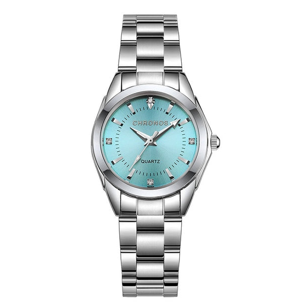 CHRONOS Women Luxury Rhinestone Stainless Steel Quartz Watches Ladies Business Watch Japanese Quartz Movement Relogio Feminino