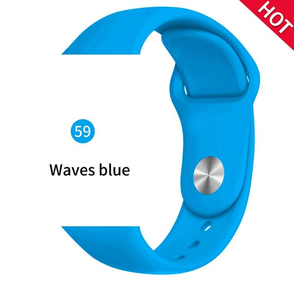 Soft Sports Watch Silicone band Watch for Apple 4 3 2 1 38 MM 42 MM Breathable Bracelet for Iwatch Series 5 40mm 44mm strap