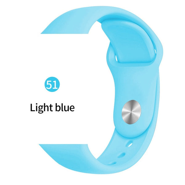 Soft Sports Watch Silicone band Watch for Apple 4 3 2 1 38 MM 42 MM Breathable Bracelet for Iwatch Series 5 40mm 44mm strap