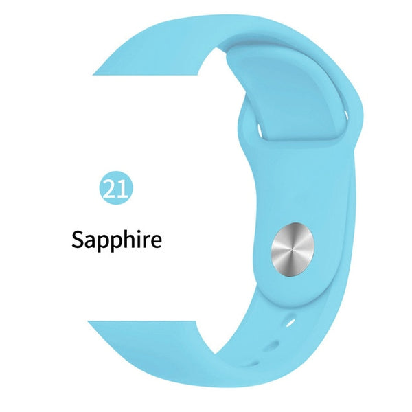 Soft Sports Watch Silicone band Watch for Apple 4 3 2 1 38 MM 42 MM Breathable Bracelet for Iwatch Series 5 40mm 44mm strap