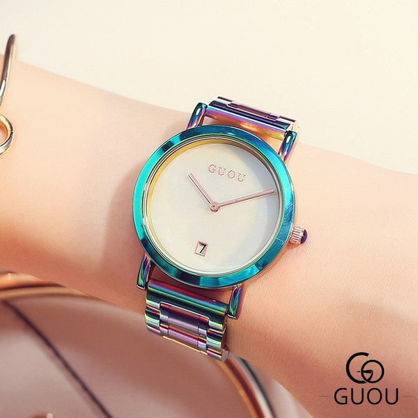 Relogio Feminino Fashion Colorful Rainbow Women Watch