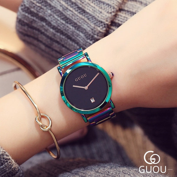 Relogio Feminino Fashion Colorful Rainbow Women Watch