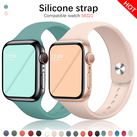 Soft Sports Watch Silicone band Watch for Apple 4 3 2 1 38 MM 42 MM Breathable Bracelet for Iwatch Series 5 40mm 44mm strap