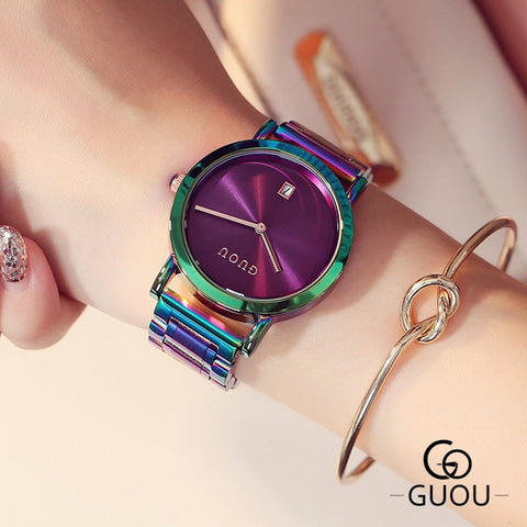 Relogio Feminino Fashion Colorful Rainbow Women Watch